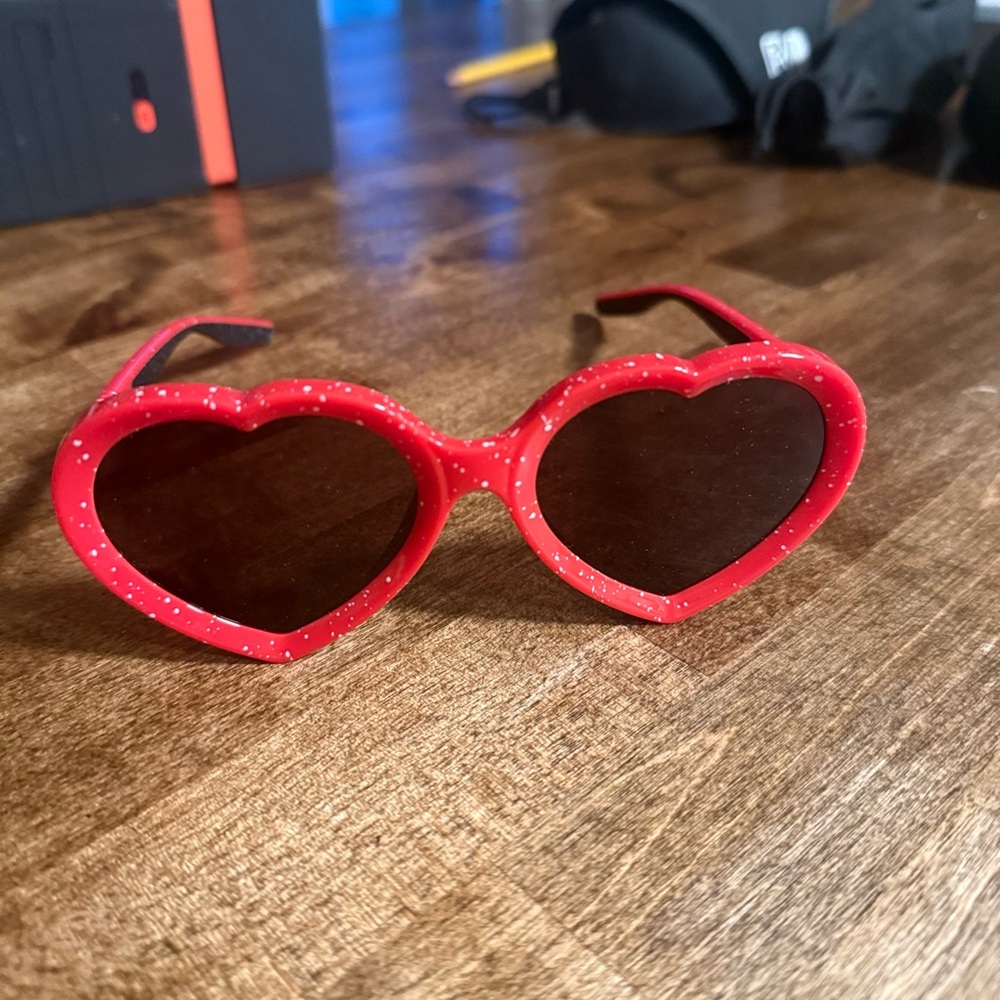 Pit Viper Red Heart-Shaped Sunglasses